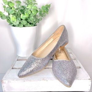 NWT FOREVER 21 Glitter Pointed-Toe Flats